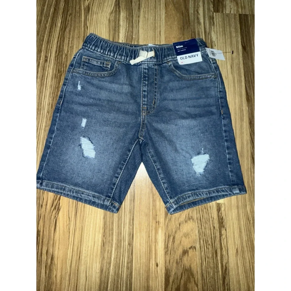 Old Navy Cat & Jack Boys Shorts‎ Sz 8 Small Lot Of 2 Jean Denim Black Khaki